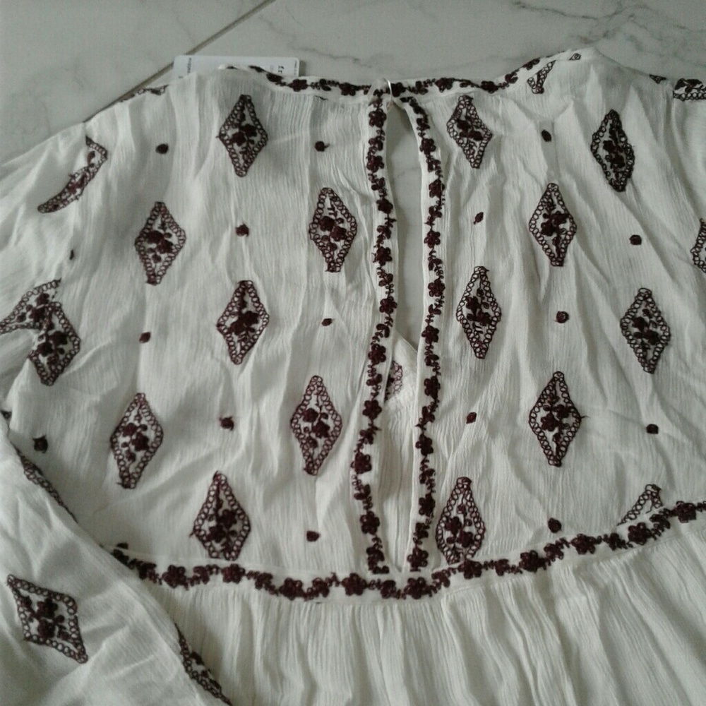 Free People red and white floral tunic size Xs - Picture 8 of 8